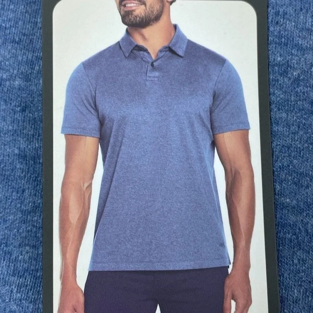 💥 Banana Republic Luxe Touch Performance Polo Shirt M Blue New d0722